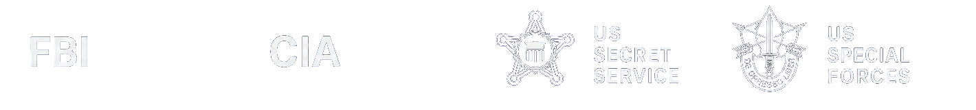 Government and defense organizations our team has worked with: FBI, CIA, US Secret Service, and US Special Forces